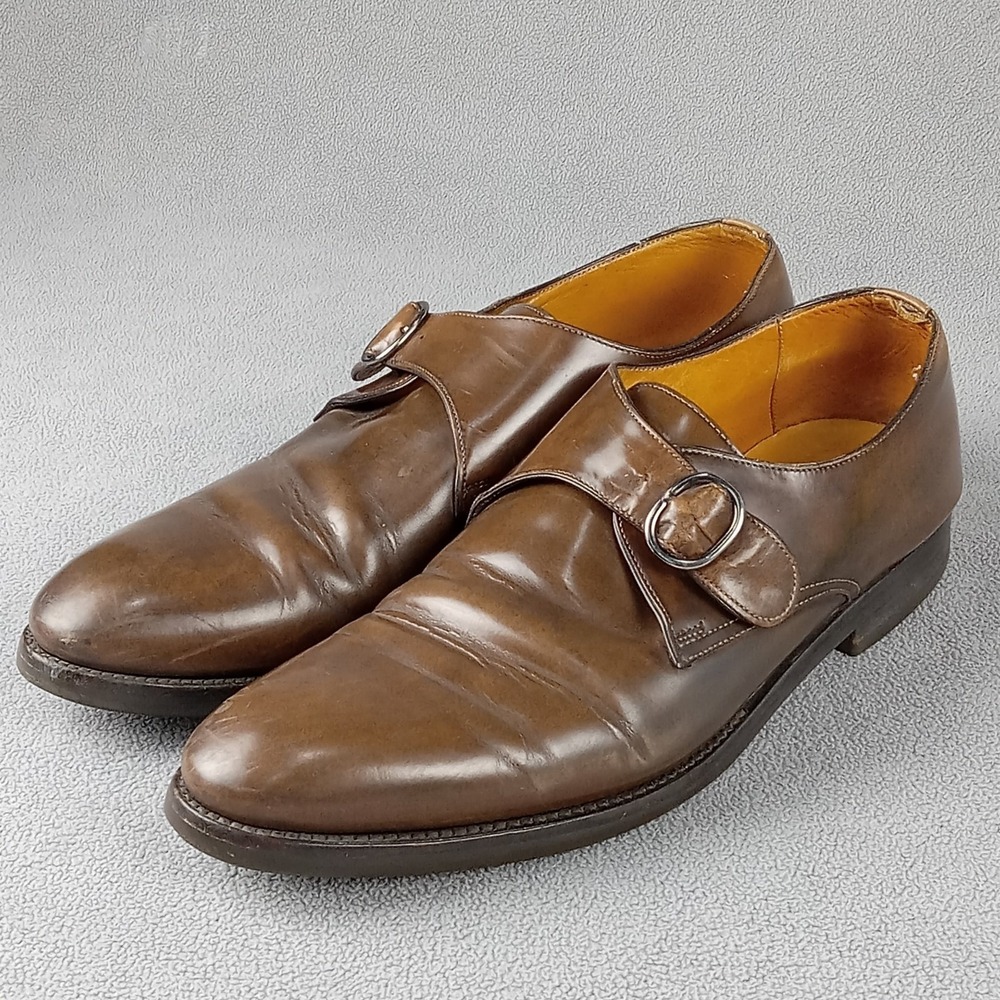 CANALI  Medium Brown Italian Leather EU 44 Double Monk Strap Dress Shoe  6533